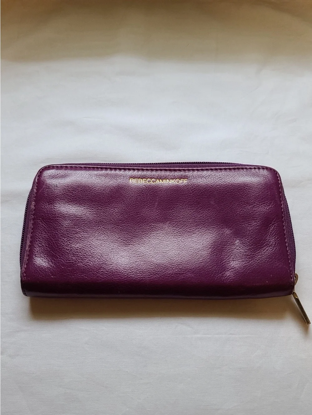 Rebecca Minkoff Deep Plum Leather Zip Wallet
